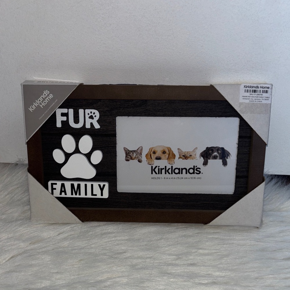 Kirklands Black and White Fur Family Frame